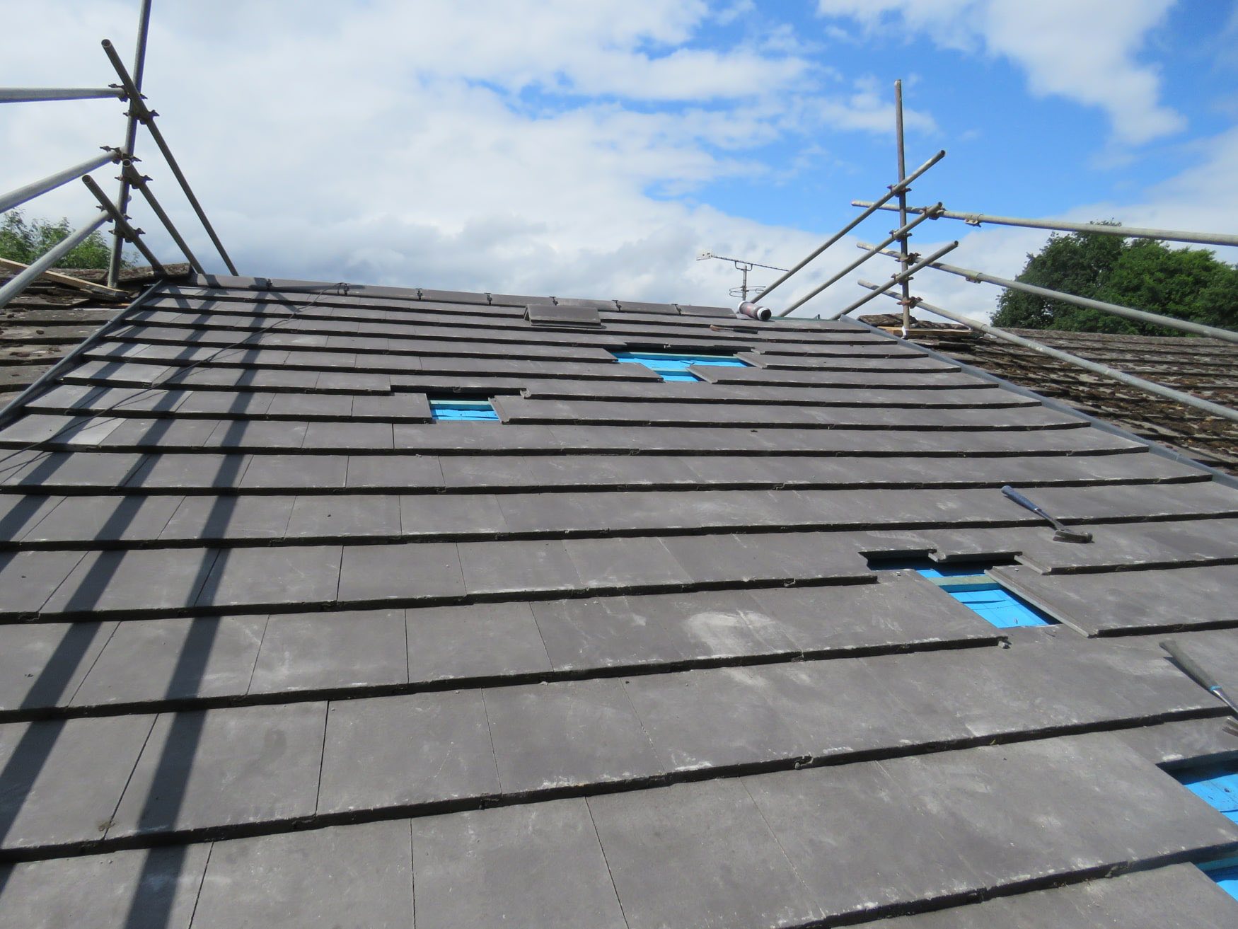 Natural slate roof repair in Launceston