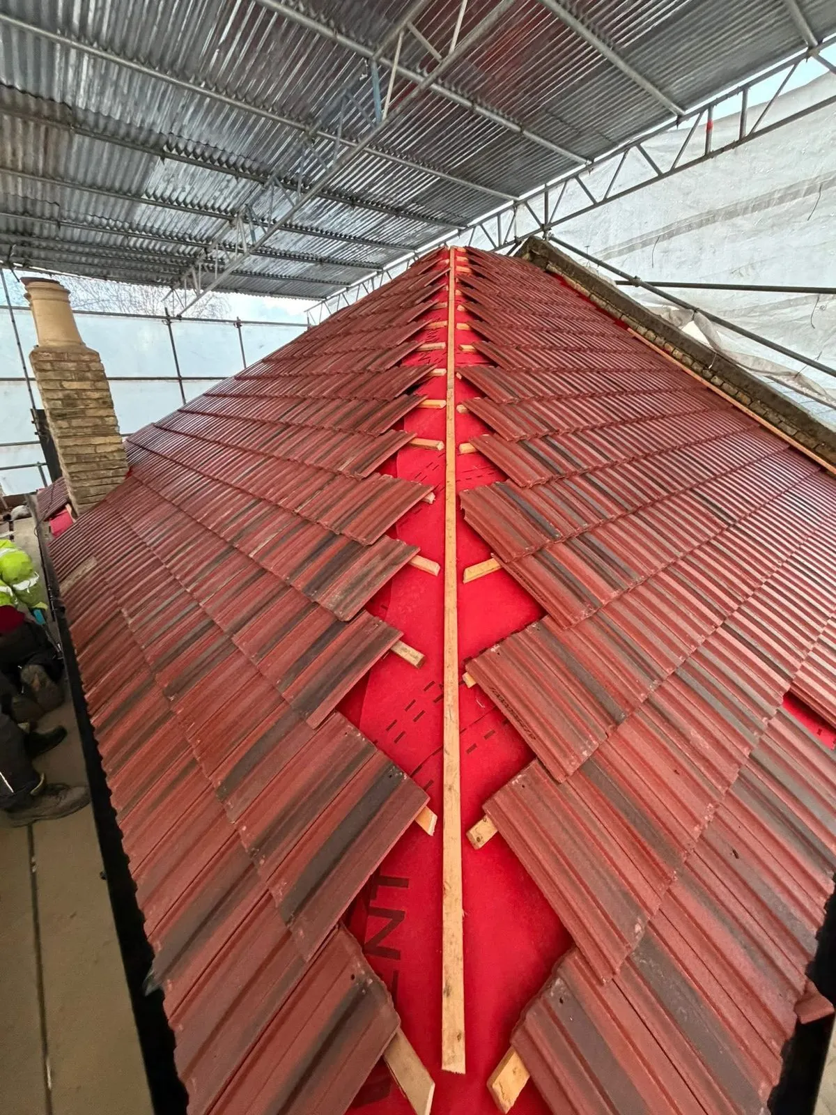 Complete roof replacement with new clay tiles in Launceston